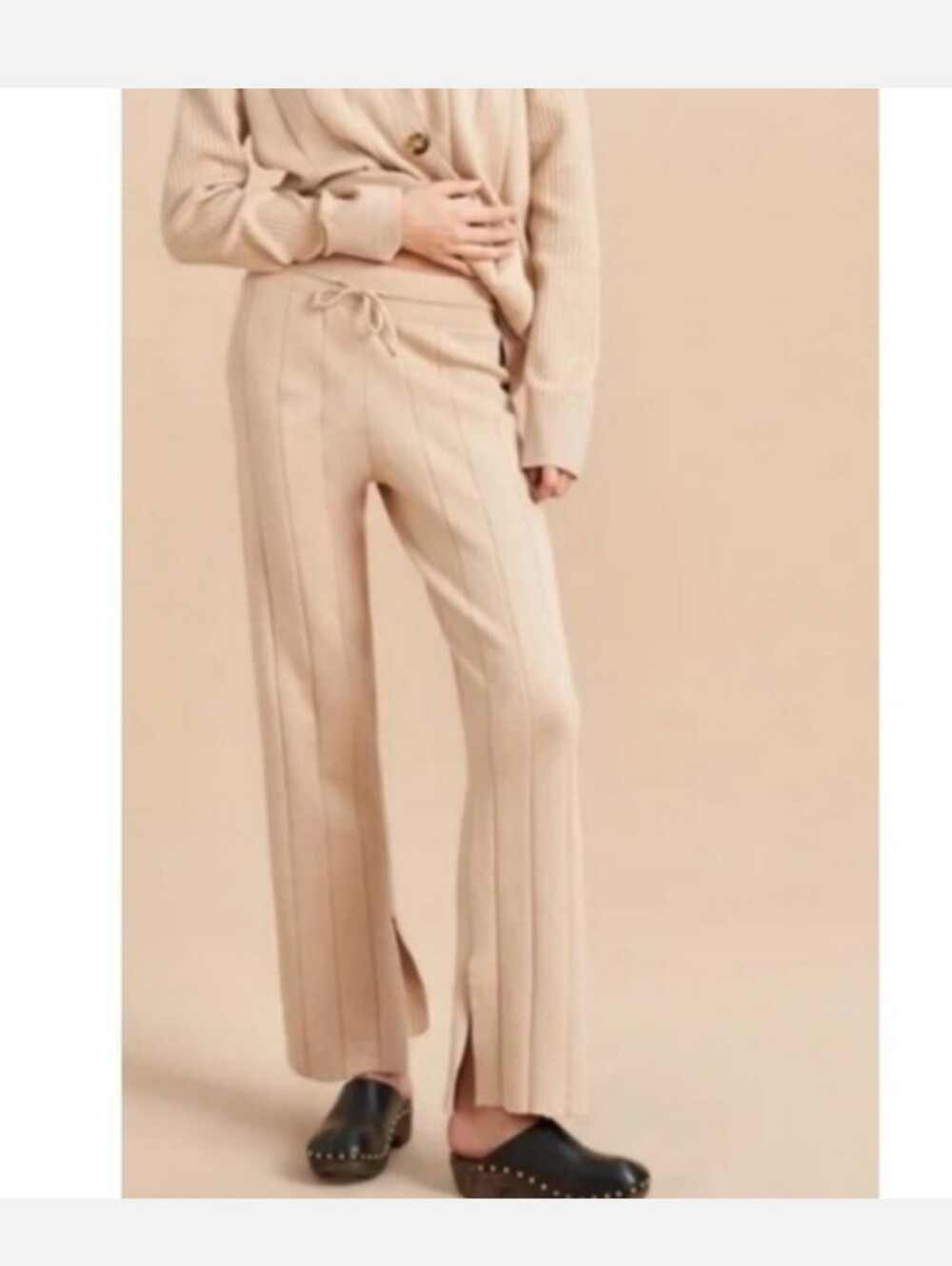 LA LIGNE MOLLY SPLIT CUFF CASHMERE BLEND PANTS